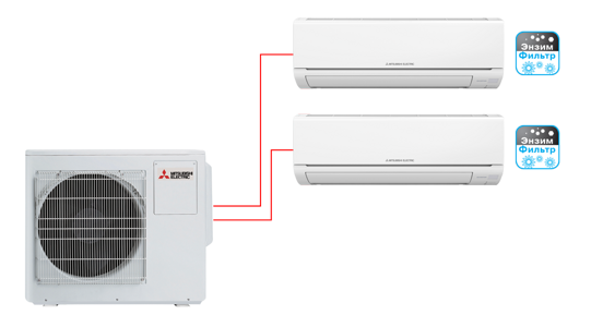Мульти сплит-система 2*MSZ-HJ35VA ER1